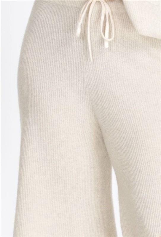 NWT Calme Johnny Was L Ribbed Cashmere Bermuda Shorts Cream 100421