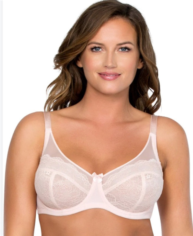 NEW Parfait by Affinitas 30I Enora Lace Unlined Minimizer Bra Pink 102928