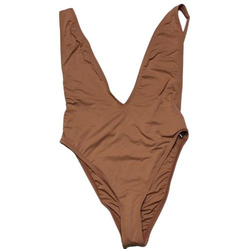 NWT Dippin' Daisy's Rosedawn L Solid Rust Plunging One-Piece Swimsuit #104156