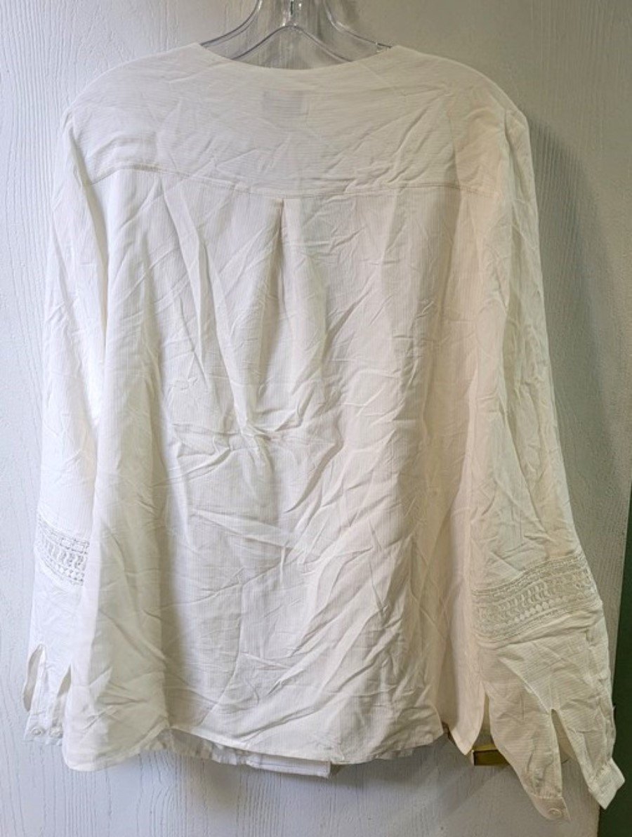 NWT Chico's 4/6 Ivory Lace Pull OVer V Neck Tunic 113367