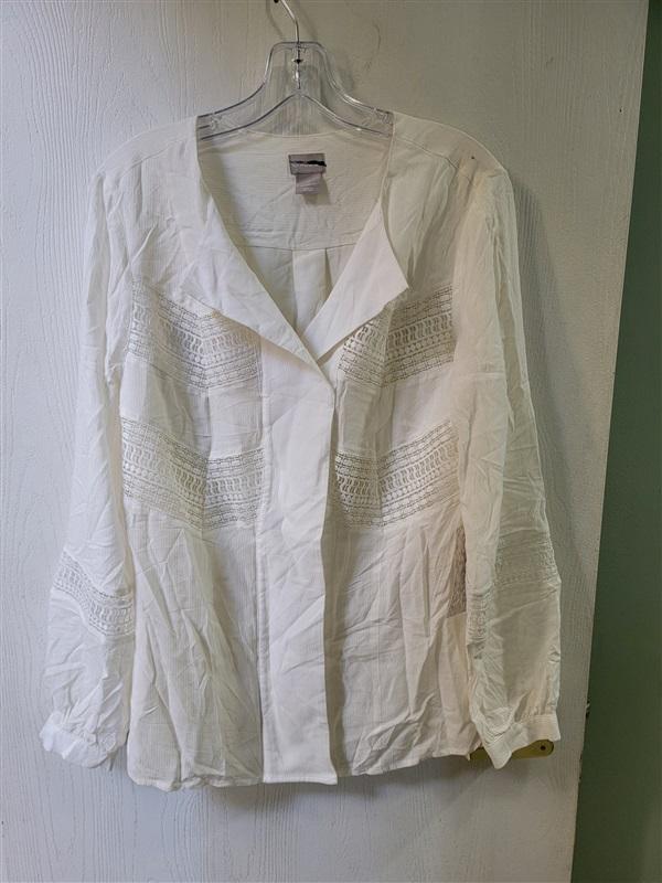 NWT Chico's 4/6 Ivory Lace Pull OVer V Neck Tunic 113367