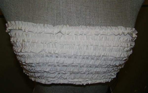 NEW BCBG Max Azria M Ruffle Bikini Bandeau Top White 113987