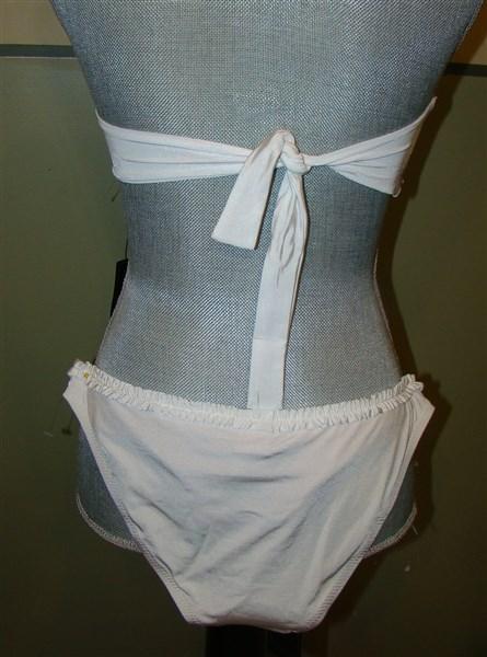 NEW BCBG Max Azria M Ruffle Bikini Bandeau Top White 113987