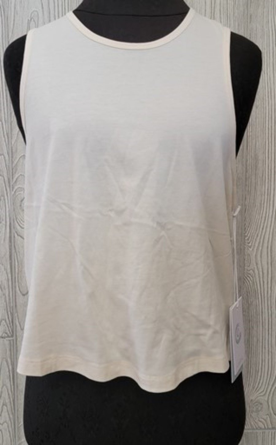 NWT Calme Johnny Was M Scoop Neck Tank Top White 114831