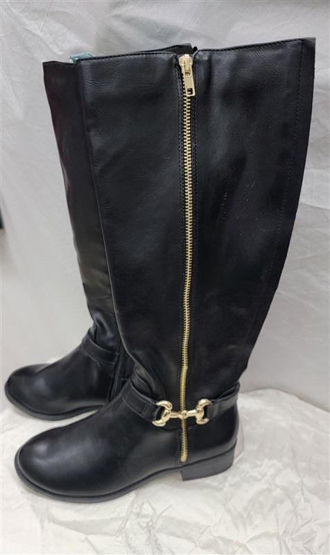 NWOT Thalia 7.5 Riding Boots Equestrian Bit Faux Leather BLack 117147