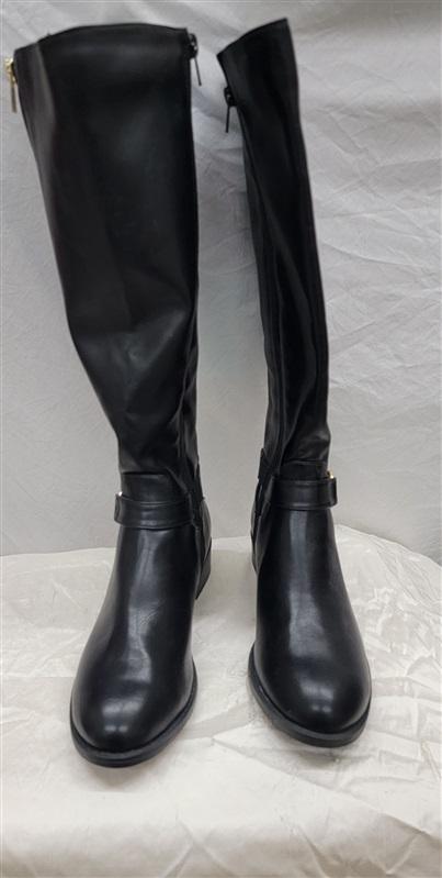 NWOT Thalia 7.5 Riding Boots Equestrian Bit Faux Leather BLack 117147