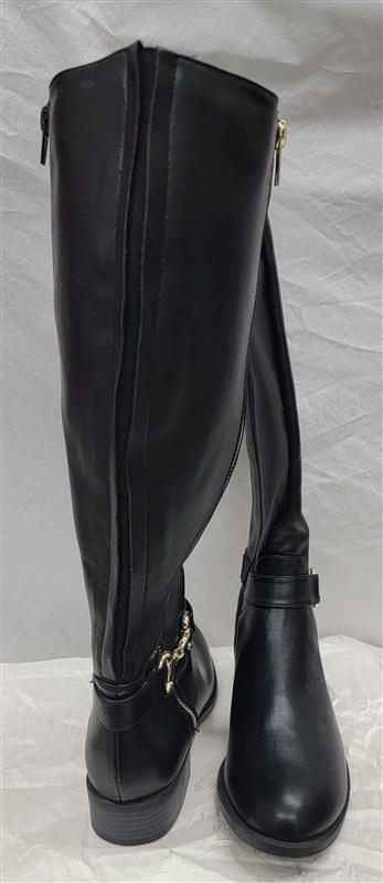NWOT Thalia 7.5 Riding Boots Equestrian Bit Faux Leather BLack 117147