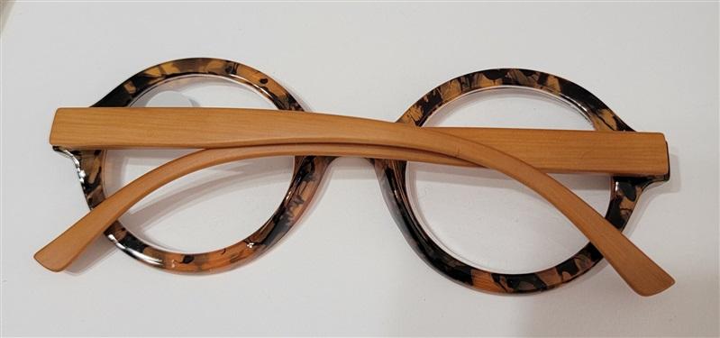 EyeKepper Yellow Tortoiseshell 1.75 Round Anti Blue Light Reading Glasses 117223