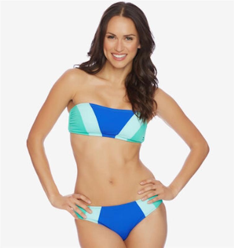NWT Nautica XS Shades of The Sea Color Block Bandeau 117254