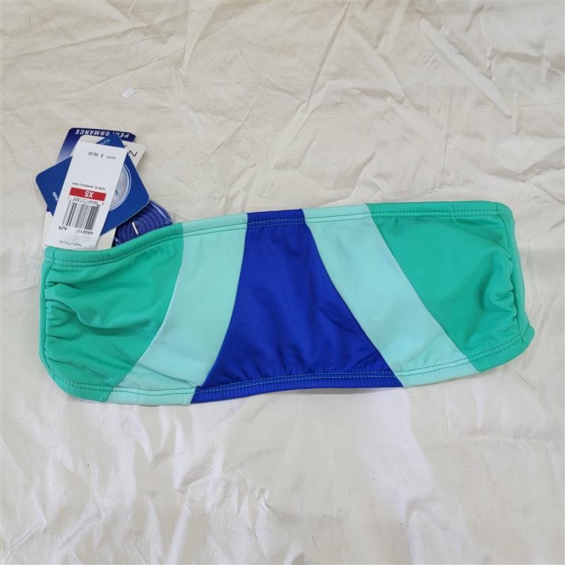 NWT Nautica XS Shades of The Sea Color Block Bandeau 117254