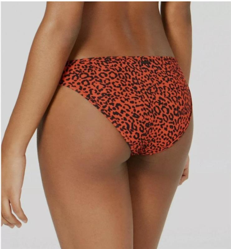NWOT Volcom S On the Spot Animal Print Strappy Cheeky Bikini Swim Bottom 117458