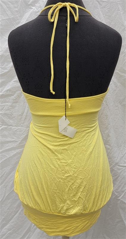 NWT Sky S Rhinestone Yellow Halter Blouson Top 118383