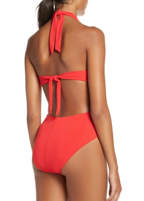 NWT Robin Piccone 10 Kate Halter ONE-PIECE Orange Swimsuit 118394