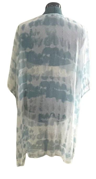 NWOT Boston Proper m/L Open Front Tye Dye Turquoise Cover Up 118443