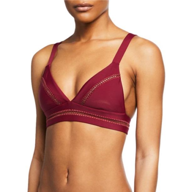 NWOT Pilyq Neon Orange S Stitched Triangle Bikini Swim Top 118522