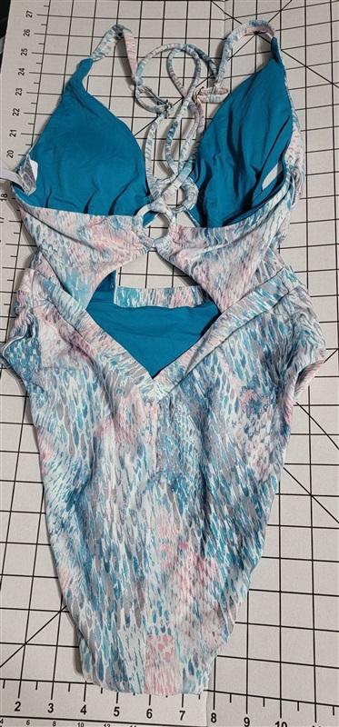NWT Isabella Rose SM Ring Pink Blue 1PC Swimsuit Black 118528
