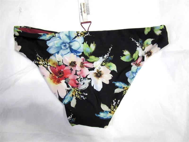 NWT Ella Moss S Amore Watercolor Floral Black Bikini Swim Bottoms 118624
