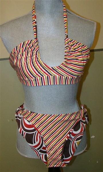 NEW BCBG Max Azria Reversible Geometric M Bikini Top Bottom Swimsuit #39262