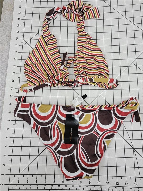 NEW BCBG Max Azria Reversible Geometric M Bikini Top Bottom Swimsuit #39262