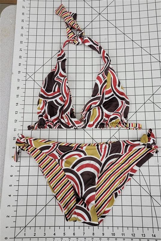 NEW BCBG Max Azria Reversible Geometric M Bikini Top Bottom Swimsuit #39262
