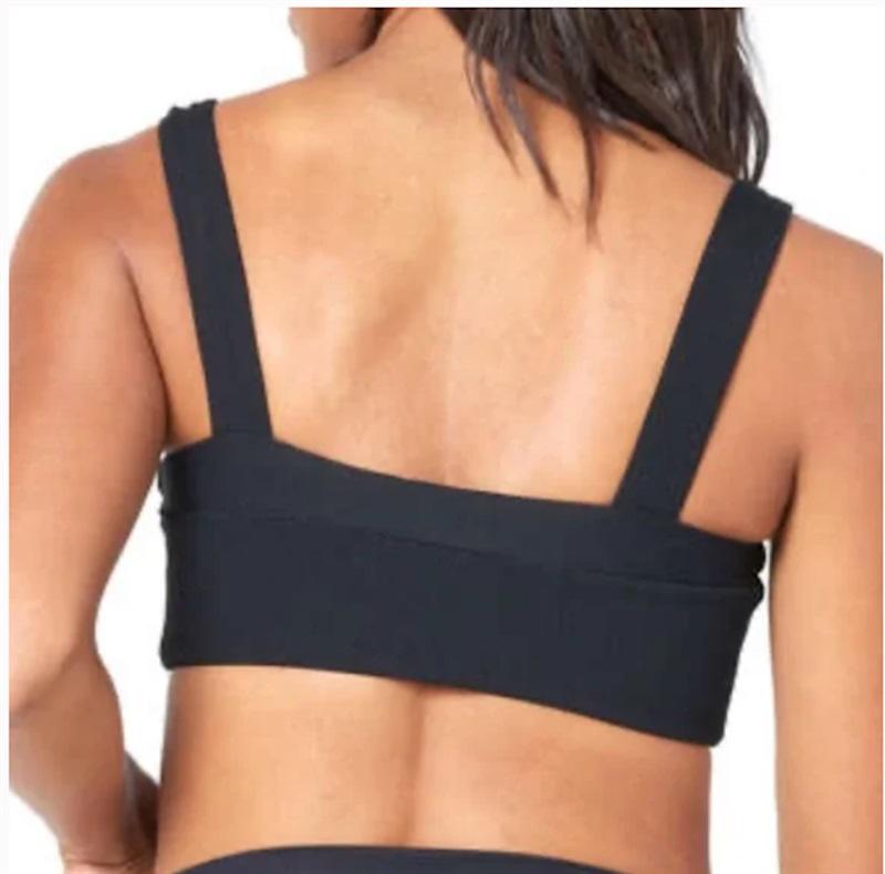 NWOT L*Space Anthropology D Lee Lee Ribbed Black Bikini Swim Top 118709