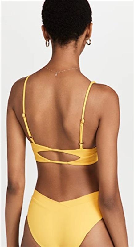NWT L*Space S Alia Keyhole V Bikini Top MGD Yellow 118732