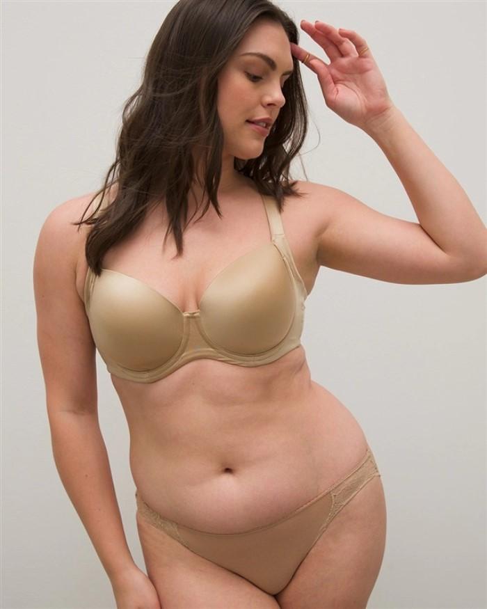 NWOT Soma 34DD Stunning Support Smooth Full Coverage Bra Beige 119093