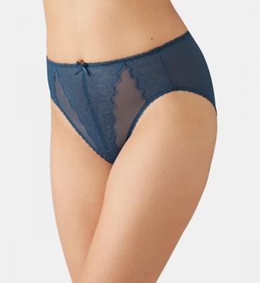NWT Wacoal Retro Chic Brief Panty S 841186 Blue 479 Chantilly Lace 119151