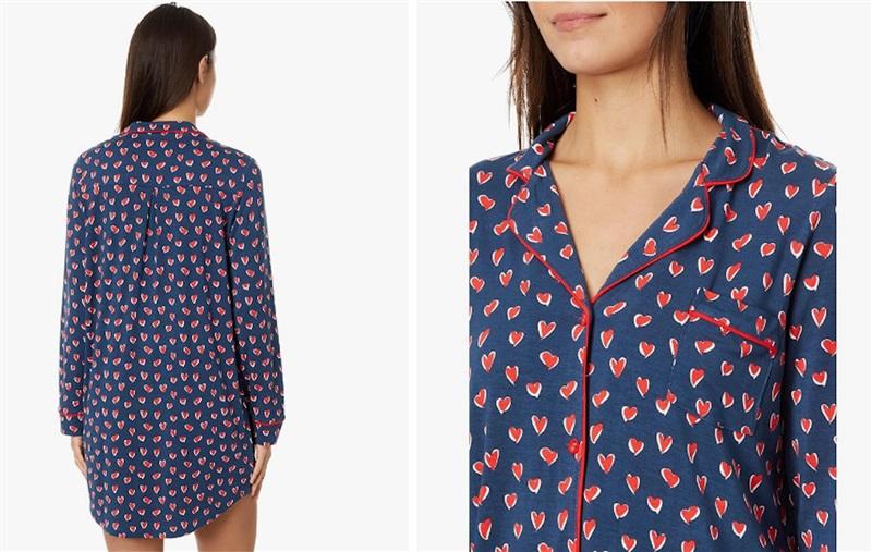 NWT PJ Salvage S Love You More Heart Aloe Infused Jersey Nightshirt 119651
