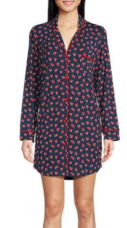 NWT PJ Salvage S Love You More Heart Aloe Infused Jersey Nightshirt 119651