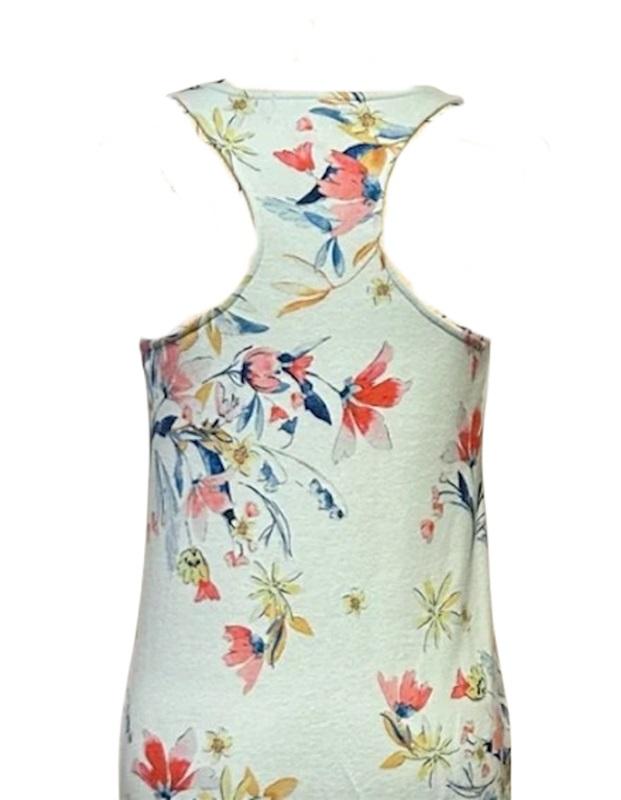 NWT PJ Salvage M Budding Bouquet Floral Aqua Racerback Lounge Dress 119971