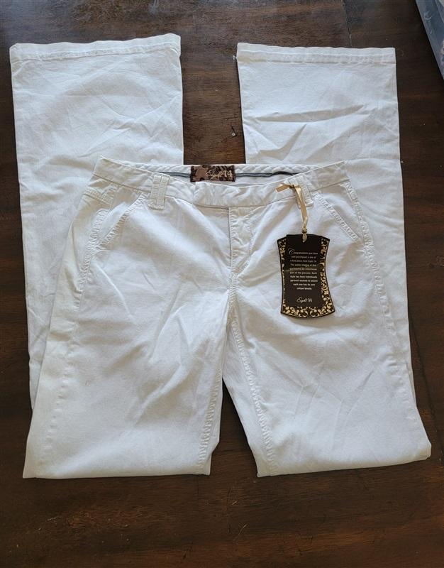 NWTD Eight 14 Wide Leg Trousers Pants 28 White 121757