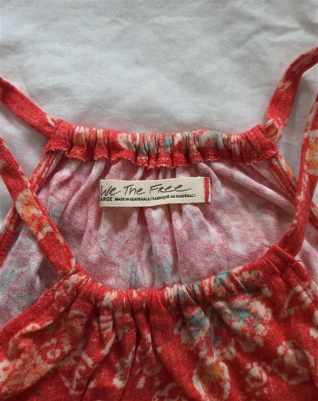 NWOT We the Free People L Handkerchief Hem Cami Red Flower Tank Top 122997