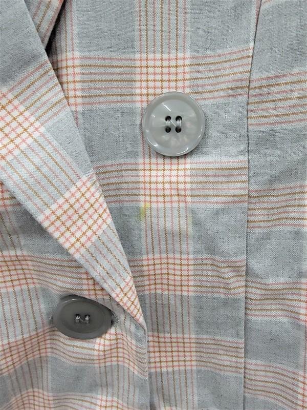 NWTD Coffee Shop New York L Gray Check Jacket Blazer 123366