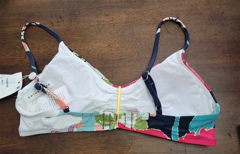 NWT Trina Turk 2 Royal Botanical Bikini Top Blue Pink Green 123461