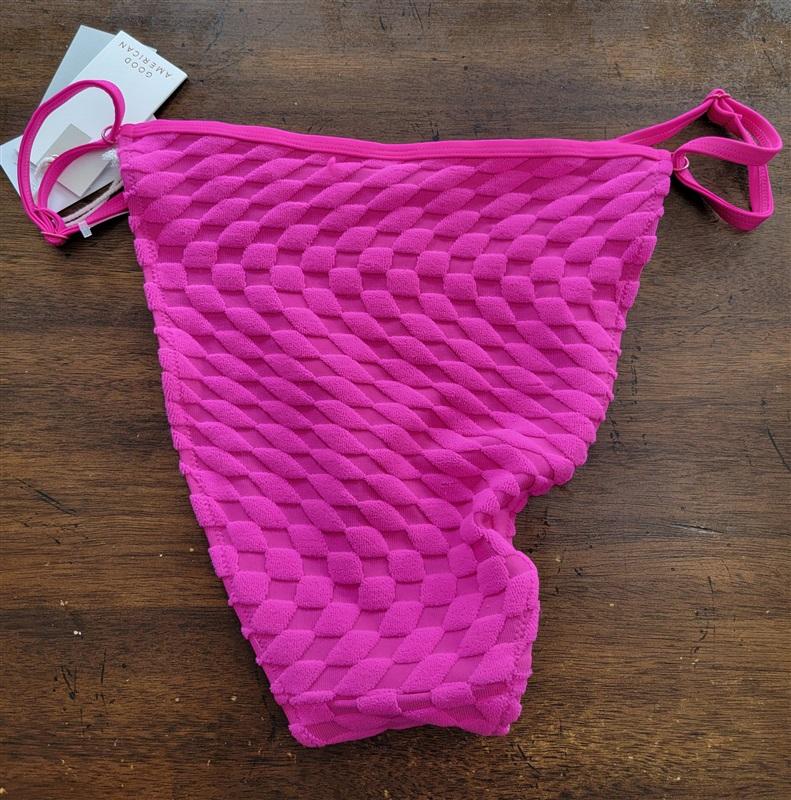 NWT Good American XL Jacquard Better Hawaiian Pink Bikini Bottom 123556