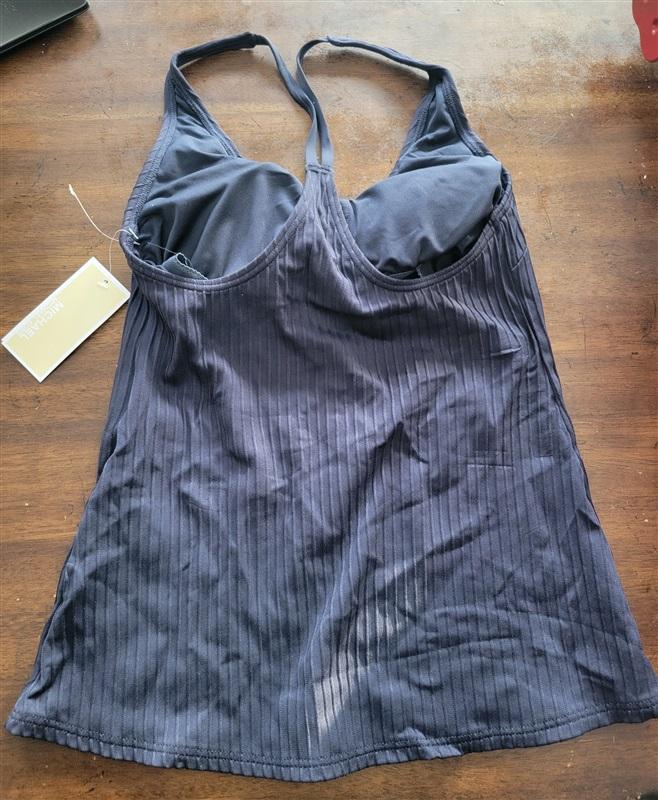 NWT MICHAEL KORS S Tankini Top Ribbed T Back Swimsuit 123561