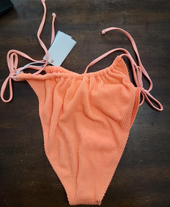 NWT Good American 2X 3X Side Tie Bottom Always Fits Swimsuit Orange 123632
