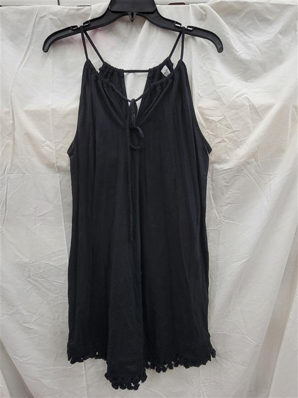 NWT Michael Stars M Karla Tassel Sleeveless Keyhole Black Dress 123695