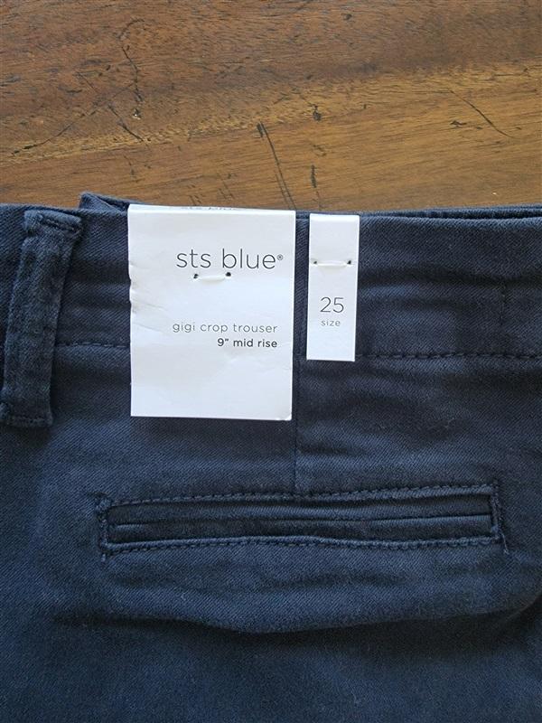 NWT sts Blue 25 Gigi Crop Trouser 9" Mid Rise Blue 123704