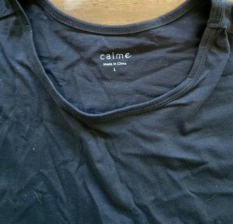 NWT Calme L Boxy Pocket T Shirt Black 123721