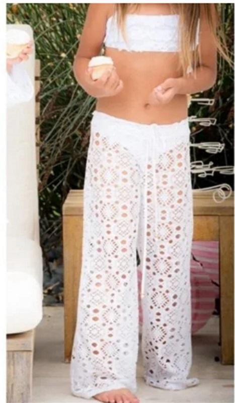 NWT Pilyq S Girls Love Me Lace Pants Cover Up White 124031