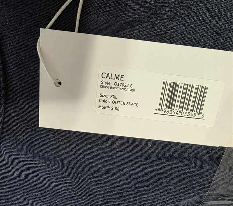 NWT Calme XXL Cross Back Tank Top Navy Blue 124068