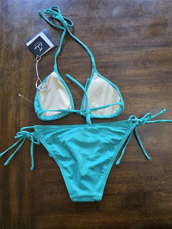 NWT Echo S Green Bikini Halter Top & Tie Side Bottom 124083