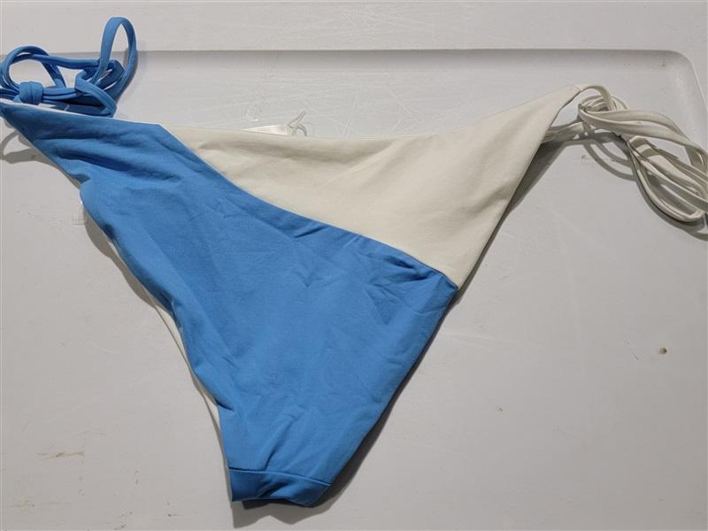NWOT L*Space XL Dani Blue White Tie Side Bikini Bottom 124122