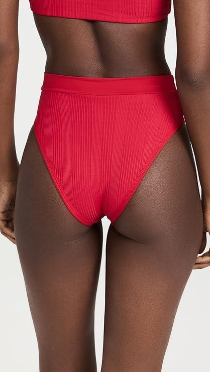 NWT L*Space M Frenchi Bitsy Cut Swim Bottom Bikini Red 124128
