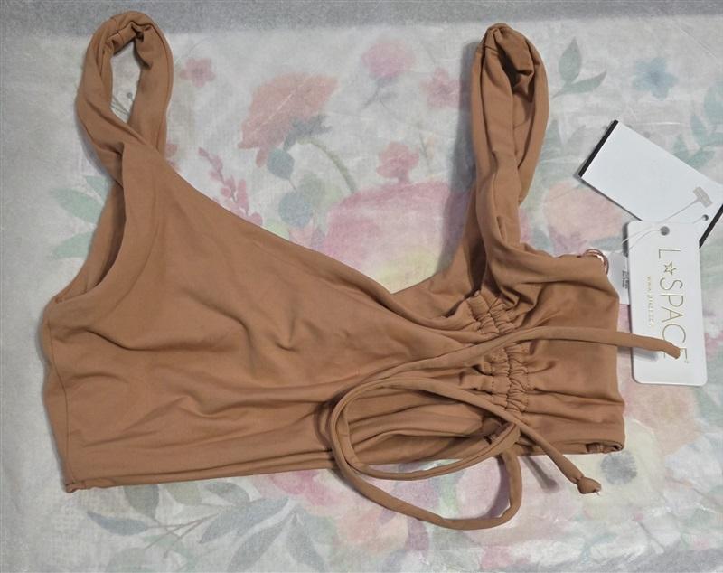 NWT L*Space XS Wilder Top Putty Bikini Swim Top 124138
