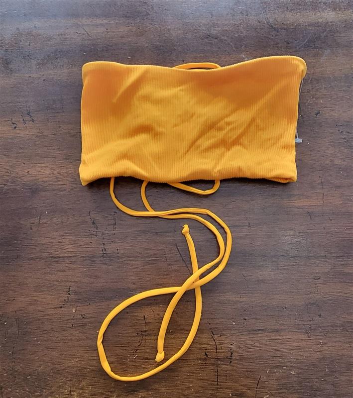 NWT L*Space XS Beach Wave Bandeau Bikini Swim Top Orange 124151