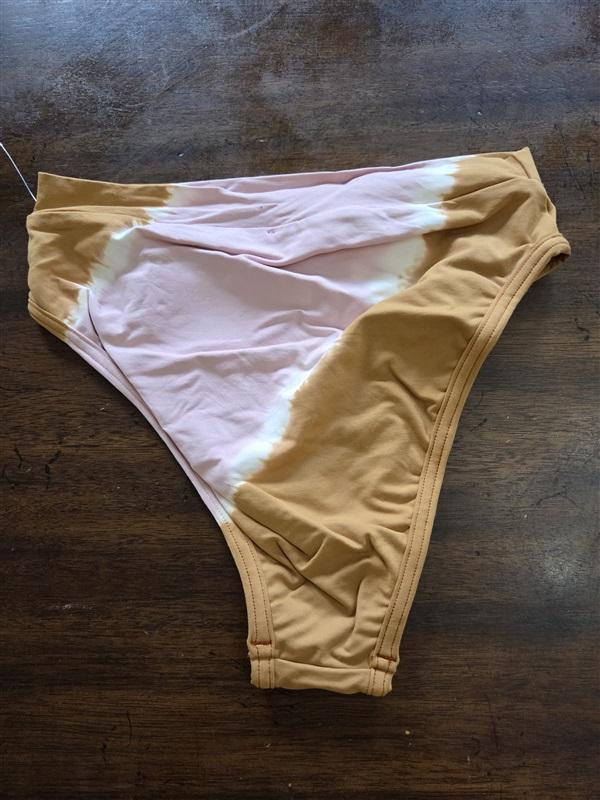 NWOT L*Space S Americana Bitsy Bikini Swim Bottom pink brown 124154