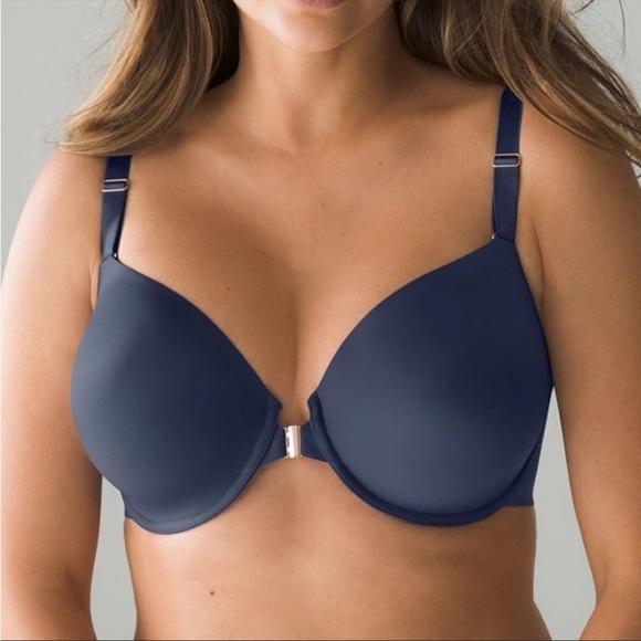 NWOT Soma 34DDD Vanishing 360 Perfect Coverage Front Close Bra Blue 124243